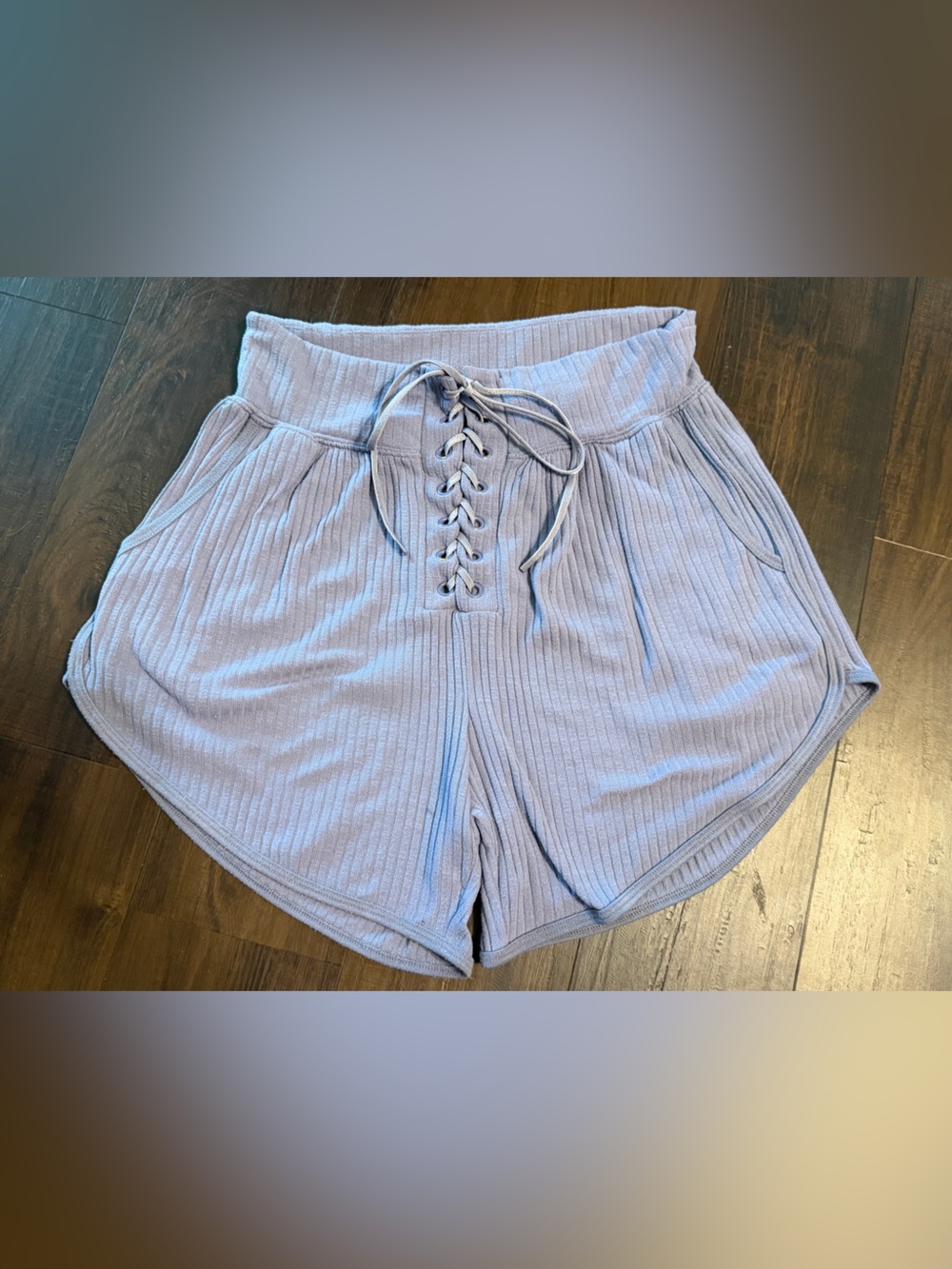 Free People FP Movement Ribbed Lace Up Shorts Size Small
